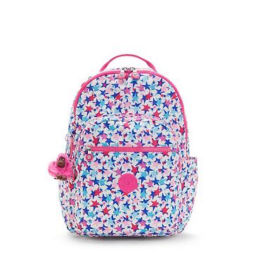 Kipling Seoul Large Printed 15" Backpack Laptop Bags Poppy Stars | AU 1665VR